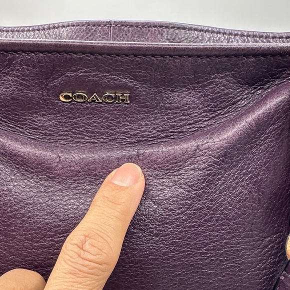 Coach Deep Purple Leather Tote - Picture 5 of 16